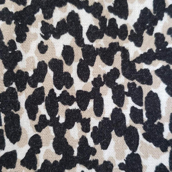 Old Navy Cami Sundress Mini Animal Print Linen Blend Black Tan White Ruffle Hem - Picture 14 of 14